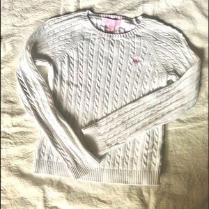 Lilly Pulitzer white cable sweater  worn twice.